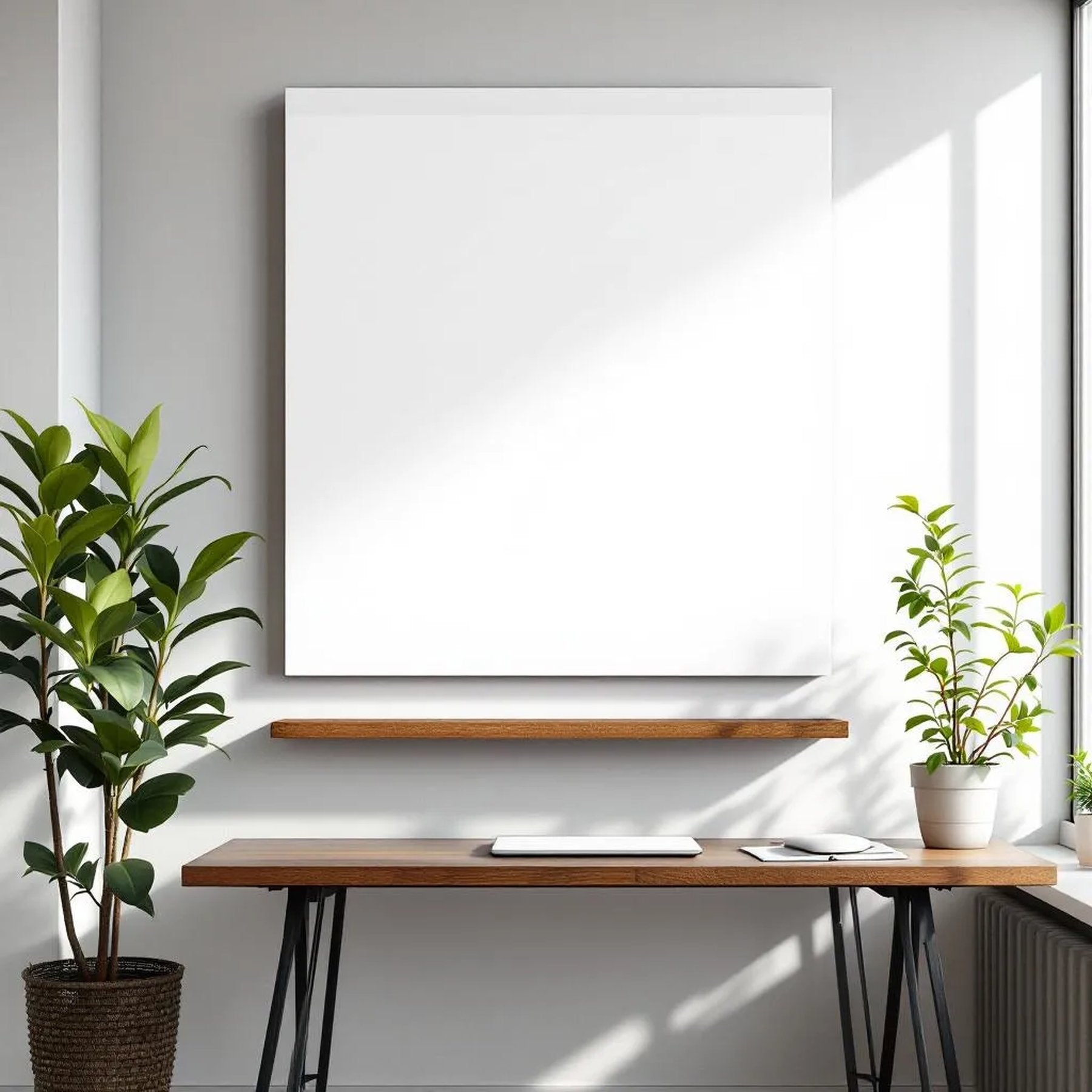 Home Office High-Res Frame Mockup — Plain Square Frame Square 1:1 — Perspective View — #02949 | MockupBulk