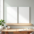 Home Office Premium Interior Mockup — Plain Square Frame Portrait 2:3 — Perspective View — #02951 | MockupBulk