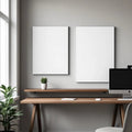 Home Office Professional Frame Mockup — Plain Square Frame A-Series (A4 / A3) — Perspective View — #02952 | MockupBulk