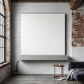 Industrial Loft Professional Frame Mockup — Plain Square Frame Square 1:1 — Perspective View — #02757 | MockupBulk