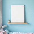 Kids Room High-Res Frame Mockup — Plain Square Frame Portrait 2:3 — Perspective View — #02923 | MockupBulk