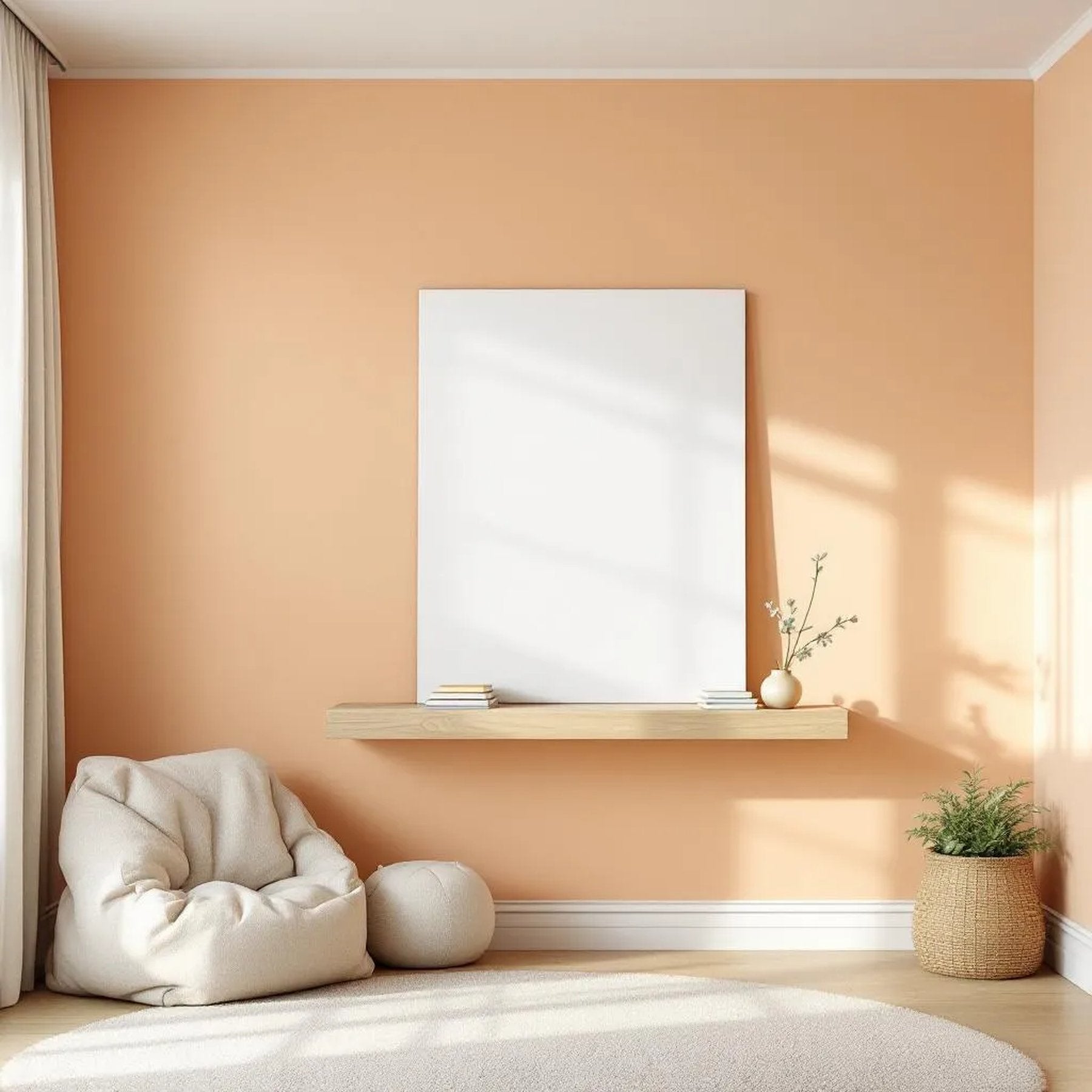 Kids Room Room Scene Mockup — Plain Square Frame Portrait 2:3 — Perspective View — #02924 | MockupBulk