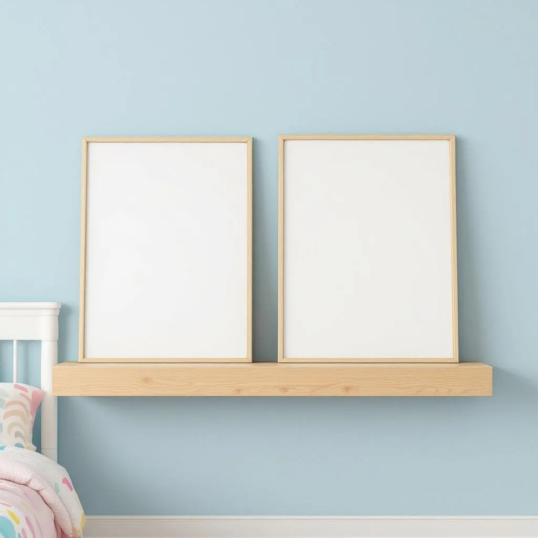 Kids Room Room Scene Mockup — Plain Square Frame Portrait 2:3 — Perspective View — #02926 | MockupBulk