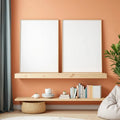 Kids Room Frame Display Mockup — Plain Square Frame Portrait 2:3 — Perspective View — #02927 | MockupBulk