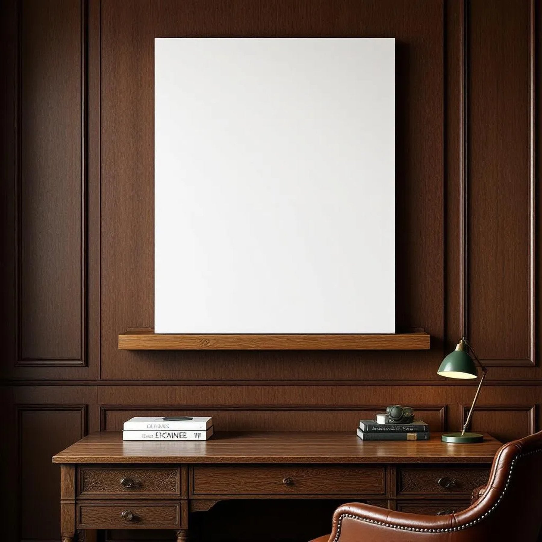 Library & Study Professional Frame Mockup — Plain Square Frame Portrait 4:5 — Perspective View — #03092 | MockupBulk