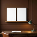 Library & Study High-Res Frame Mockup — Plain Square Frame Portrait 2:3 — Perspective View — #03095 | MockupBulk