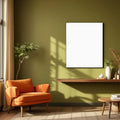 Mid-Century Modern Wall Art Mockup — Plain Square Frame Portrait 4:5 — Perspective View — #03164 | MockupBulk