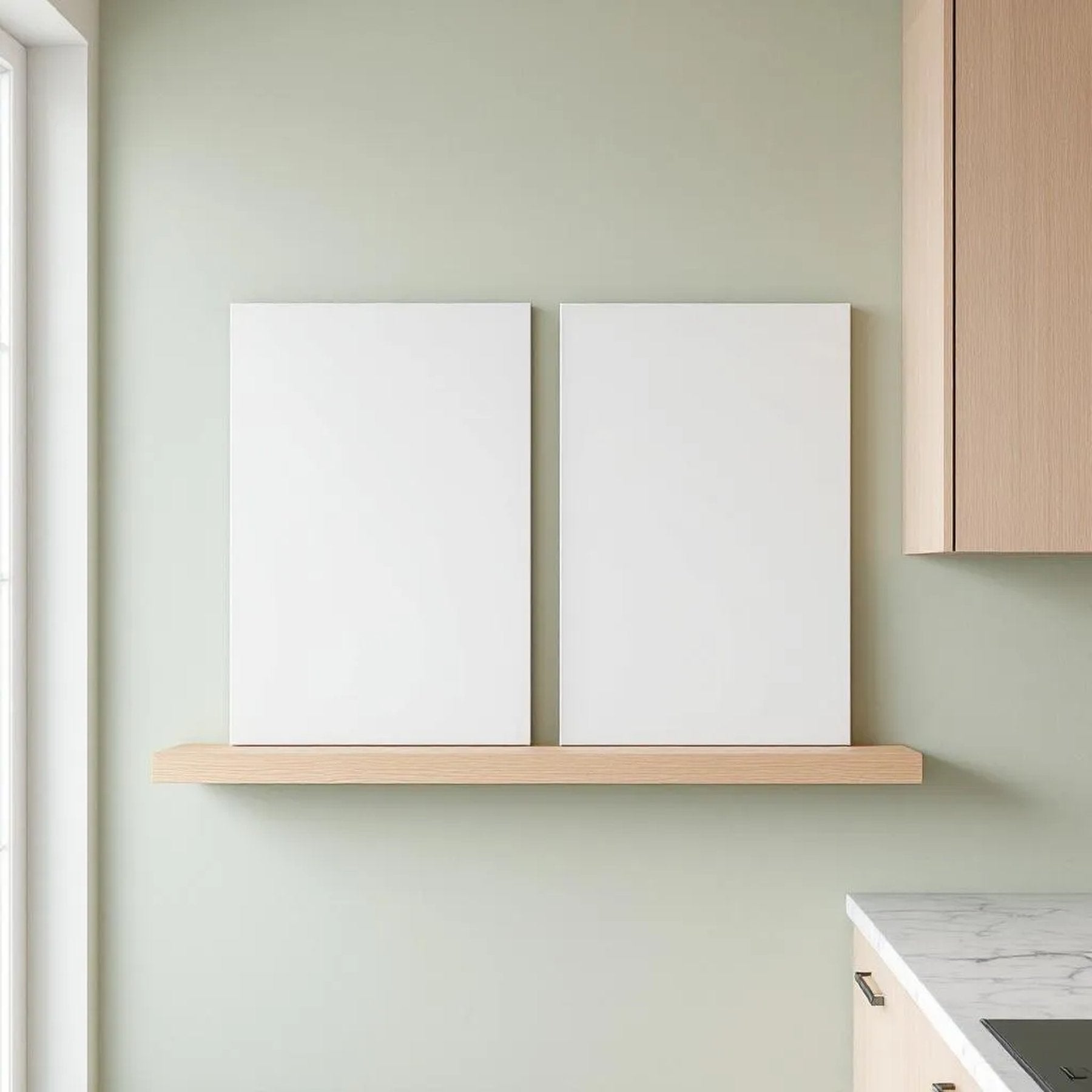 Modern Kitchen Premium Interior Mockup — Plain Square Frame Portrait 4:5 — Perspective View — #03118 | MockupBulk