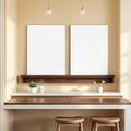 Modern Kitchen High-Res Frame Mockup — Plain Square Frame Portrait 2:3 — Perspective View — #03120 | MockupBulk