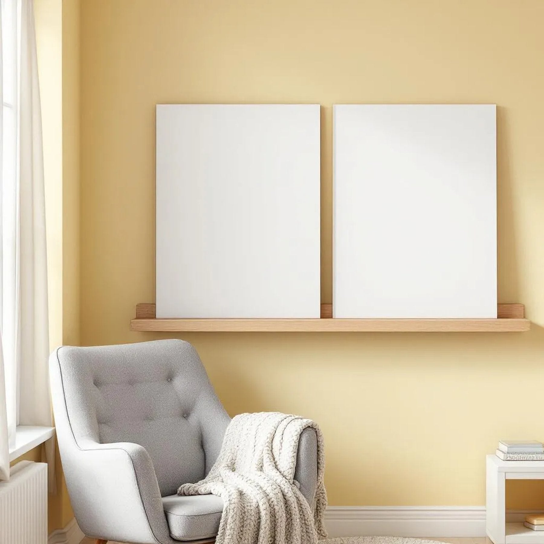 Nursery Room Scene Mockup — Plain Square Frame Portrait 2:3 — Perspective View — #02902 | MockupBulk