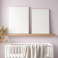 Nursery Interior Frame Mockup — Plain Square Frame Portrait 2:3 — Perspective View — #02903 | MockupBulk