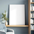 Reading Nook High-Res Frame Mockup — Plain Square Frame Portrait 2:3 — Perspective View — #03020 | MockupBulk