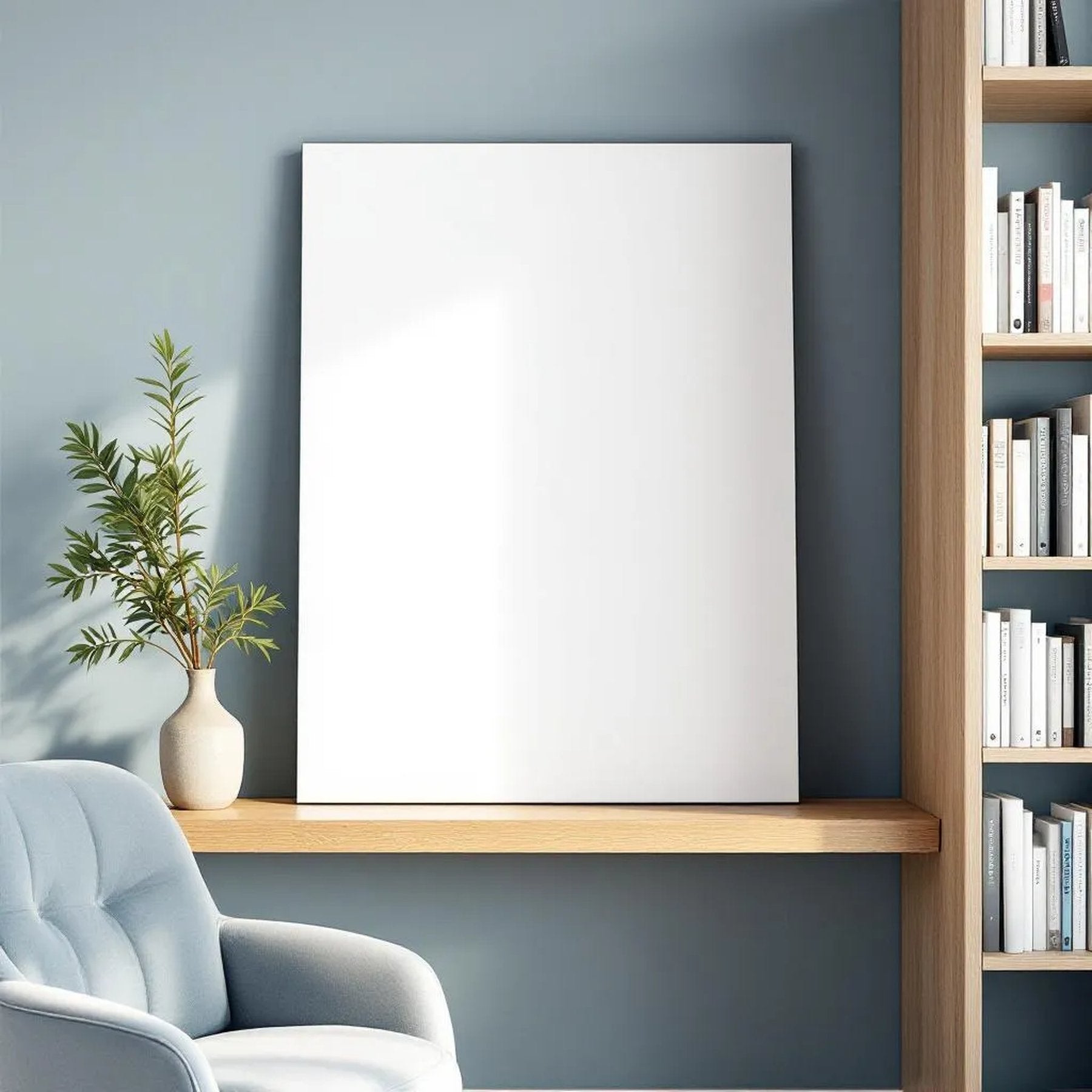 Reading Nook High-Res Frame Mockup — Plain Square Frame Portrait 2:3 — Perspective View — #03020 | MockupBulk