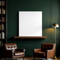 Reading Nook Styled Room Mockup — Plain Square Frame Square 1:1 — Perspective View — #03021 | MockupBulk