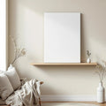 Scandinavian Styled Room Mockup — Plain Square Frame Square 1:1 — Perspective View — #02731 | MockupBulk