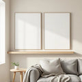 Scandinavian Interior Frame Mockup — Plain Square Frame Square 1:1 — Perspective View — #02734 | MockupBulk