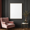 Art Deco Room Scene Mockup — Plain Square Frame Landscape 3:4 — Perspective View — #02809 | MockupBulk
