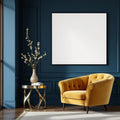 Art Deco Premium Interior Mockup — Plain Square Frame Portrait 2:3 — Perspective View — #02810 | MockupBulk