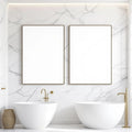 Spa Bathroom Styled Room Mockup — Plain Square Frame Square 1:1 — Perspective View — #03028 | MockupBulk