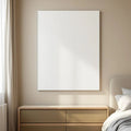 White Bedroom High-Res Frame Mockup — Plain Square Frame Portrait 2:3 — Perspective View — #02762 | MockupBulk