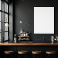 Cafe & Bar Room Scene Mockup — Plain Square Frame Landscape 3:4 — Perspective View — #03050 | MockupBulk