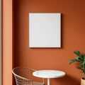 Cafe & Bar Room Scene Mockup — Plain Square Frame Portrait 2:3 — Perspective View — #03051 | MockupBulk