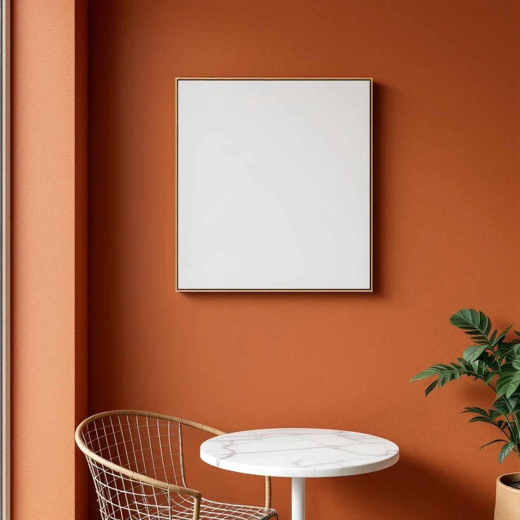 Cafe & Bar Room Scene Mockup — Plain Square Frame Portrait 2:3 — Perspective View — #03051 | MockupBulk