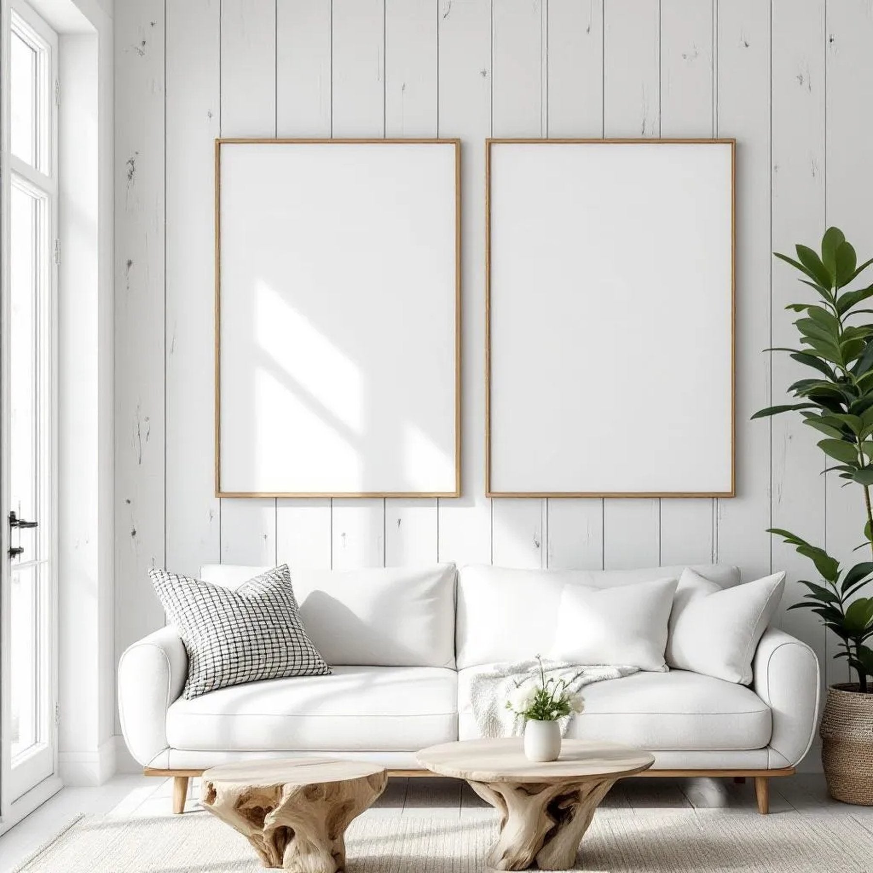 Coastal Professional Frame Mockup — Plain Square Frame Portrait 4:5 — Perspective View — #02860 | MockupBulk