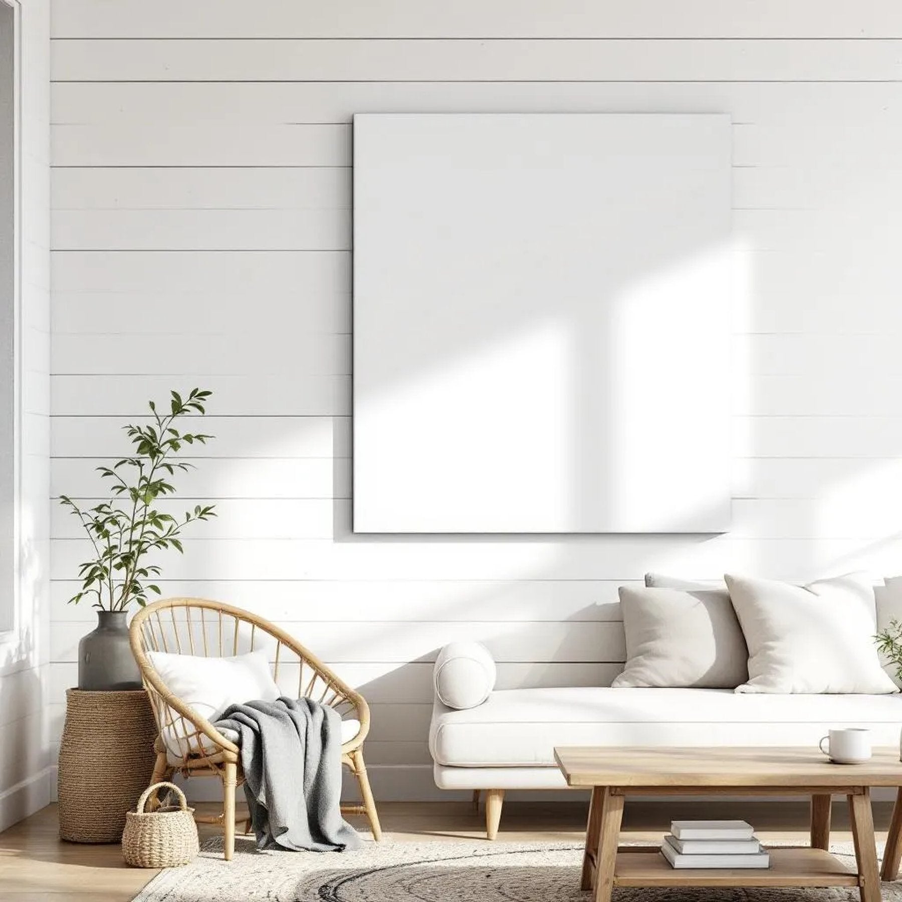 Farmhouse Frame Display Mockup — Plain Square Frame Square 1:1 — Perspective View — #03169 | MockupBulk