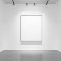 White Gallery Wall Premium Interior Mockup — Plain Square Frame Landscape 3:4 — Perspective View — #02833 | MockupBulk