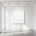 White Gallery Wall Frame Display Mockup — Plain Square Frame Square 1:1 — Perspective View — #02835 | MockupBulk