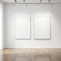 White Gallery Wall High-Res Frame Mockup — Plain Square Frame Square 1:1 — Perspective View — #02837 | MockupBulk