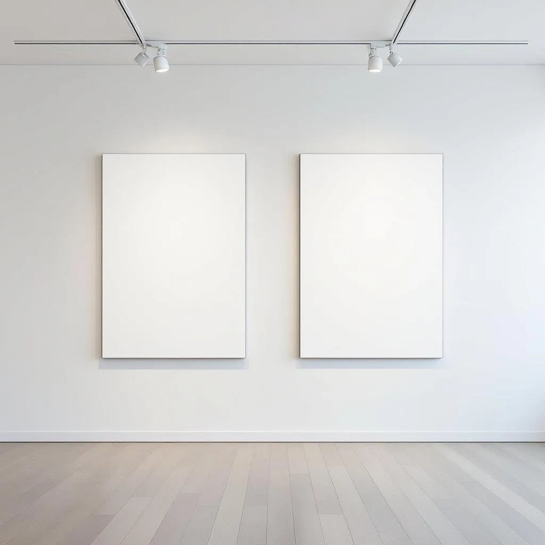 White Gallery Wall Editorial Room Mockup — Plain Square Frame Square 1:1 — Perspective View — #02838 | MockupBulk