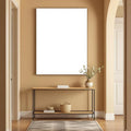 Hallway Interior Frame Mockup — Plain Square Frame Landscape 3:4 — Perspective View — #02953 | MockupBulk