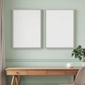 Home Office Professional Frame Mockup — Plain Square Frame A-Series (A4 / A3) — Perspective View — #02933 | MockupBulk