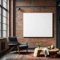 Industrial Loft Professional Frame Mockup — Plain Square Frame Landscape 11x14 — Perspective View — #02738 | MockupBulk