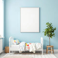 Kids Room Frame Display Mockup — Plain Square Frame Portrait 2:3 — Perspective View — #02905 | MockupBulk