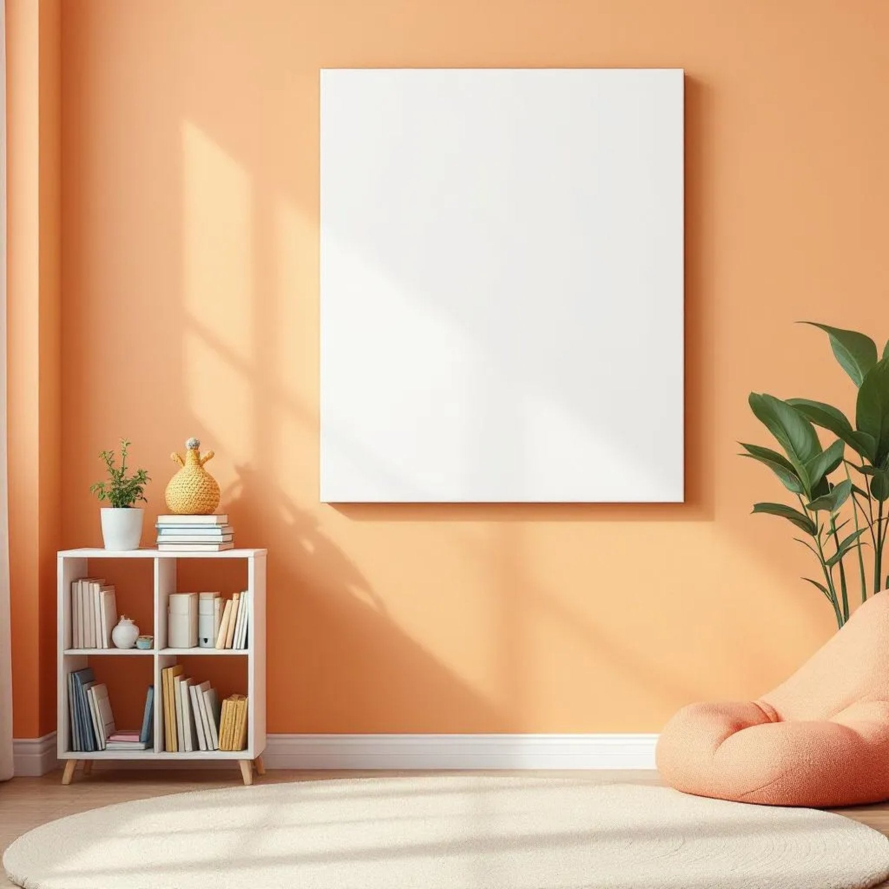 Kids Room Frame Display Mockup — Plain Square Frame Portrait 2:3 — Perspective View — #02906 | MockupBulk