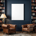 Library & Study Professional Frame Mockup — Plain Square Frame Landscape 3:4 — Perspective View — #03073 | MockupBulk