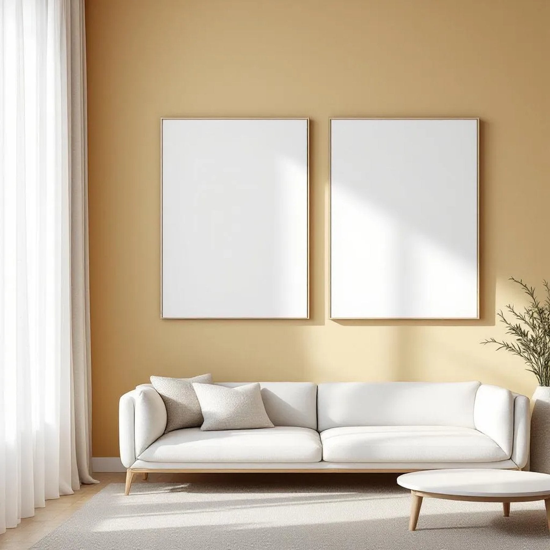Minimalist White Professional Frame Mockup — Plain Square Frame Portrait 2:3 — Perspective View — #02692 | MockupBulk