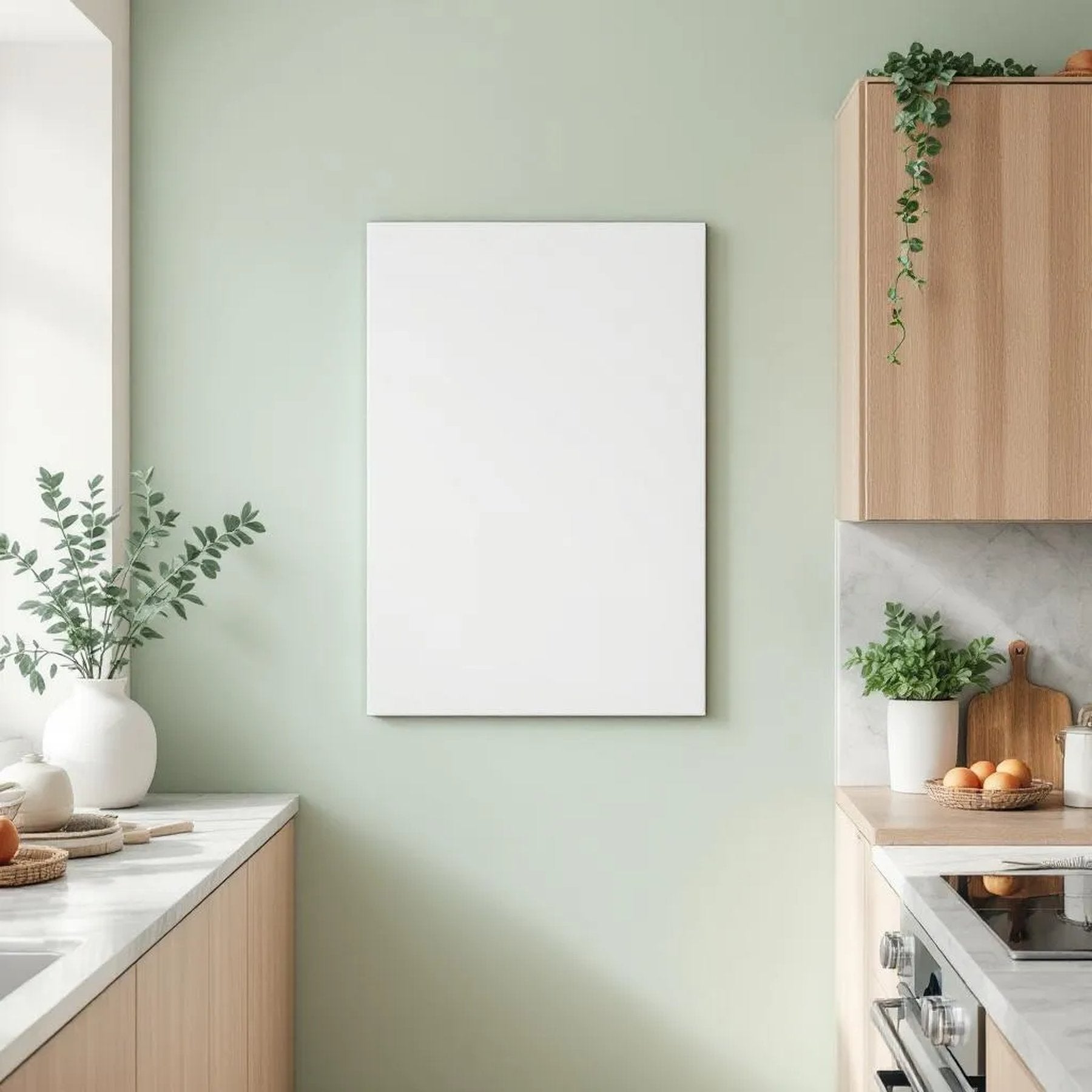 Modern Kitchen Professional Frame Mockup — Plain Square Frame Portrait 2:3 — Perspective View — #03097 | MockupBulk