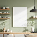 Modern Kitchen Wall Art Mockup — Plain Square Frame Portrait 2:3 — Perspective View — #03098 | MockupBulk