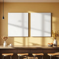 Modern Kitchen Frame Display Mockup — Plain Square Frame Portrait 2:3 — Perspective View — #03102 | MockupBulk