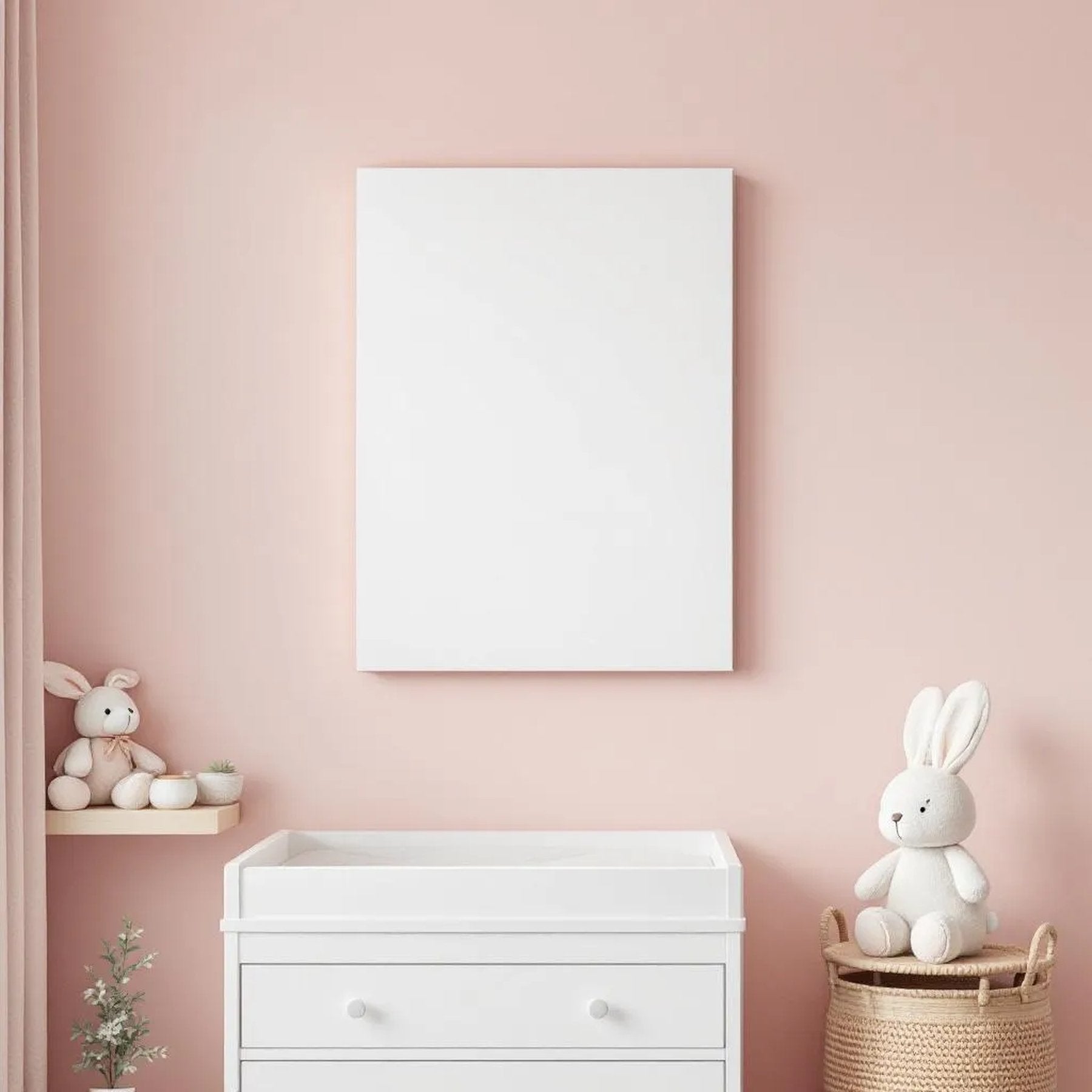 Nursery Premium Interior Mockup — Plain Square Frame Portrait 2:3 — Perspective View — #02881 | MockupBulk
