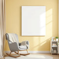 Nursery Room Scene Mockup — Plain Square Frame Portrait 2:3 — Perspective View — #02882 | MockupBulk