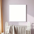 Nursery Frame Display Mockup — Plain Square Frame Square 1:1 — Perspective View — #02883 | MockupBulk