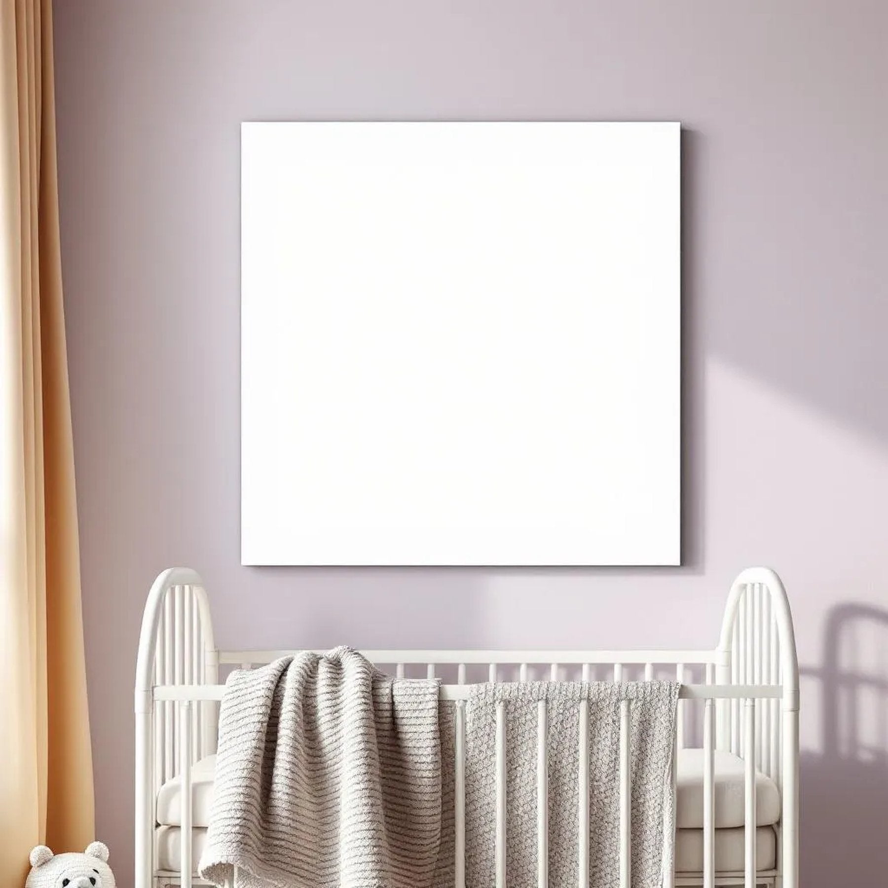 Nursery Frame Display Mockup — Plain Square Frame Square 1:1 — Perspective View — #02883 | MockupBulk
