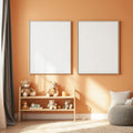 Nursery Lifestyle Frame Mockup — Plain Square Frame Portrait 2:3 — Perspective View — #02884 | MockupBulk