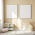 Nursery Wall Art Mockup — Plain Square Frame Landscape 11x14 — Perspective View — #02886 | MockupBulk