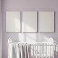 Nursery Interior Frame Mockup — Plain Square Frame Portrait 2:3 — Perspective View — #03193 | MockupBulk
